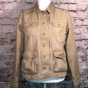 Eddie Bauer Tan Button Up Jean Jacket